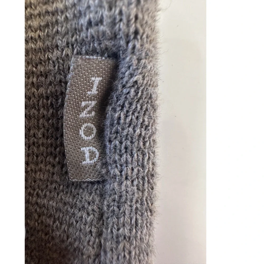 IZOD Mens XL 1/4 Zip‎ Pullover Sweater Cotton Blend  Knit Taupe Preppy Academia